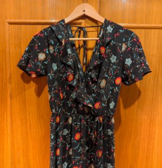 Vestido largo estampado flores M