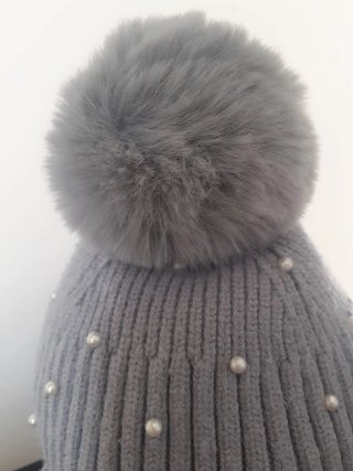 Berretto invernale OVS Kids grigio con pompon