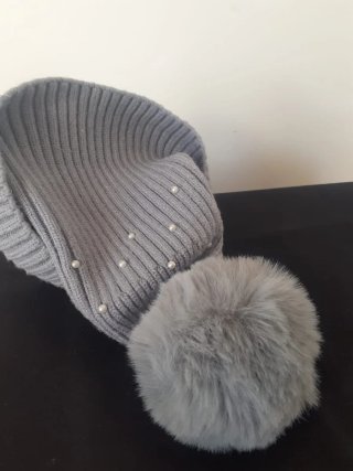 Berretto invernale OVS Kids grigio con pompon