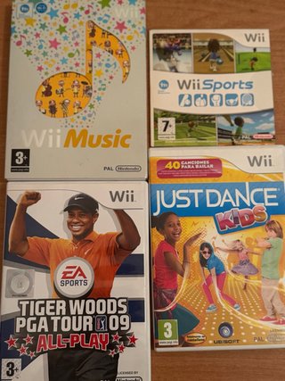 Pack 4 Juegos Wii: Sports, Music, Tiger Woods, Jus