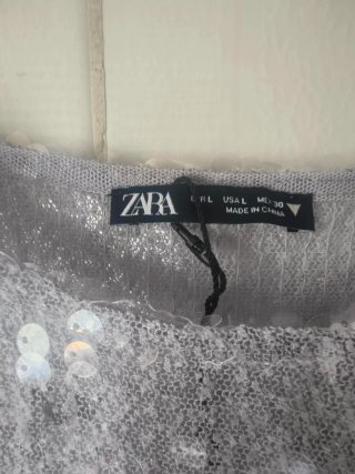 Camisola Zara Lantejoulas Cinza