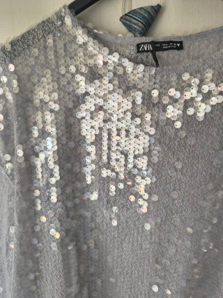 Camisola Zara Lantejoulas Cinza