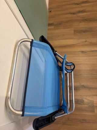 Silla Playa Reclinable Azul y Plata