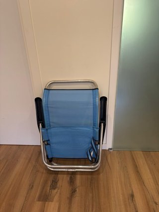 Silla Playa Reclinable Azul y Plata