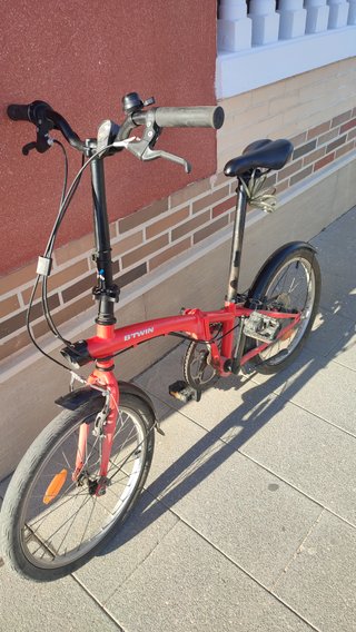 Bici pieghevole Btwin Decathlon Rossa