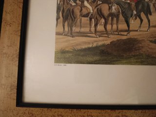 Grabado antigua escena caza inglesa 68x52 cm