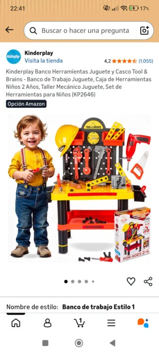 Banco de herramientas de juguete Kinderplay