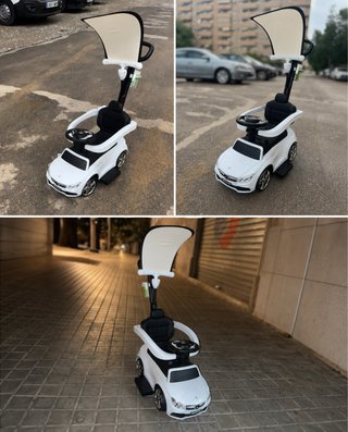 Correpasillos blanco con toldo y empujador