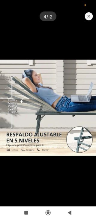 2 Lettini da Giardino Beige/Grigio