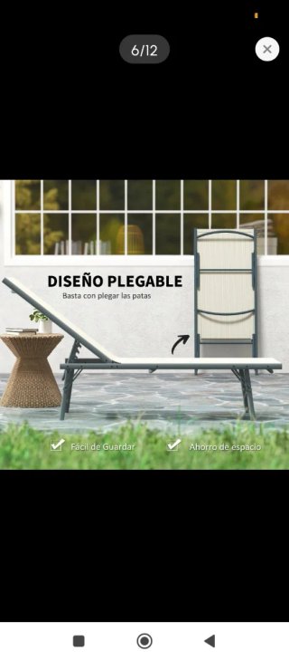2 Lettini da Giardino Beige/Grigio