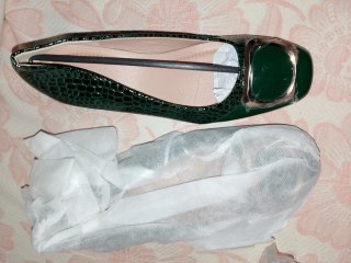 Zapato de tacón verde mujer