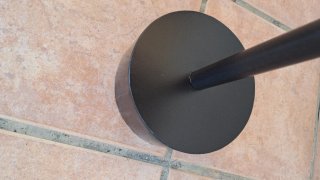 Mesa auxiliar redonda madera y metal