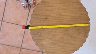 Mesa auxiliar redonda madera y metal