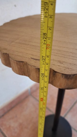 Mesa auxiliar redonda madera y metal