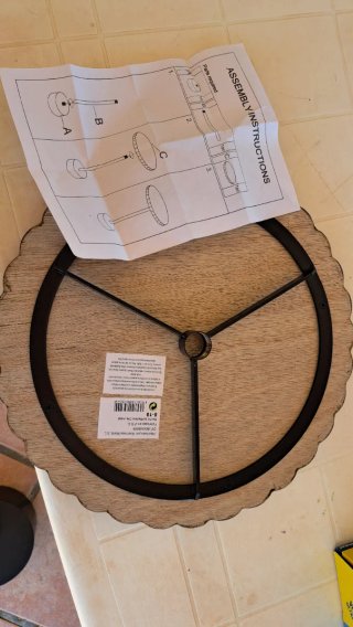 Mesa auxiliar redonda madera y metal