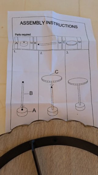 Mesa auxiliar redonda madera y metal