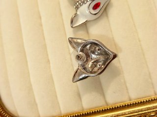 Orecchini donna volpe con strass rossi
