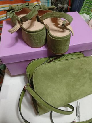 Conjunto Bolso y Zapatos Verdes