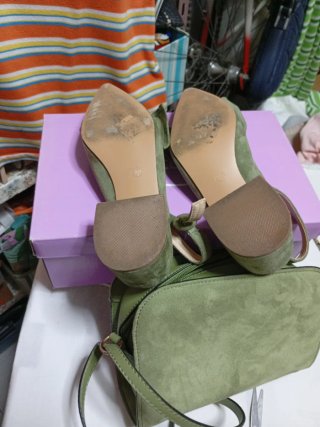 Conjunto Bolso y Zapatos Verdes