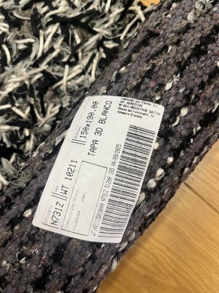 3 Tappeti Shaggy Nero e Bianco. Qualità Coral.