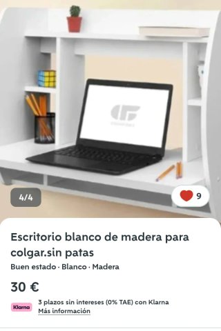 Escritorio flotante blanco precio  original 89€