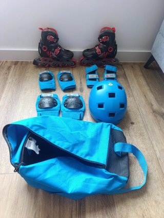 Patines con protecciones y bolsa