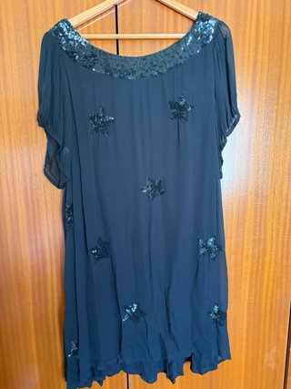 Blusa/Vestido negro con lentejuelas