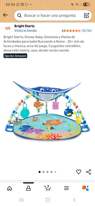 Gimnasio para bebé temática Nemo Bright Stars