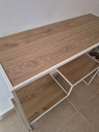 Estantería mesa recibidor madera y metal