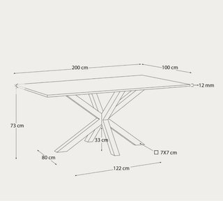 Mesa de comedor de cristal templado