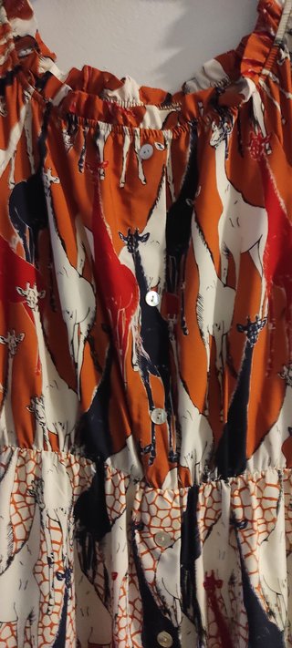 Vestido largo estampado jirafas naranja