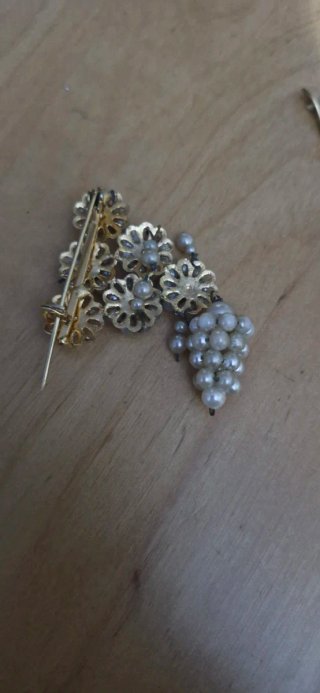 Conjunto Joyas Oro y Perlas con Piedras Verdes