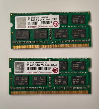 2x 2GB DDR3 1333MHz SO-DIMM RAM