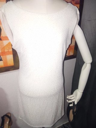 Vestido blanco con purpurina espalda abierta
