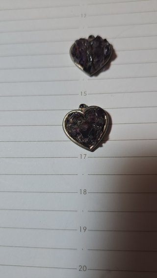 Colgantes Corazón Plata Amatista