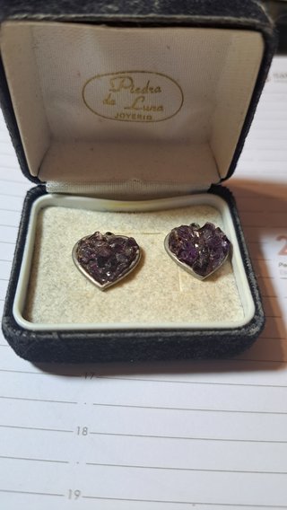 Colgantes Corazón Plata Amatista