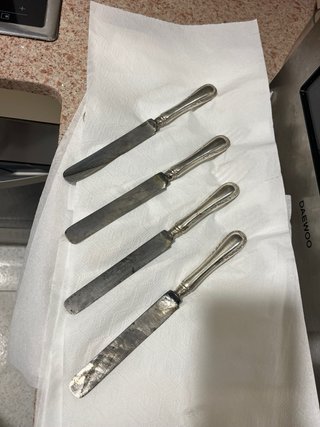 Juego de 6 Cucharas de Metal Plateado