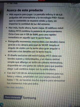 Samsung Galaxy M13 impoluto