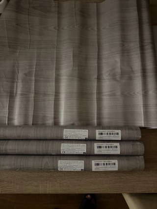 3 Rollos papel vinilo madera gris claro 45x500cm
