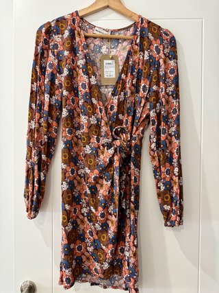 Vestido Brownie flores manga larga