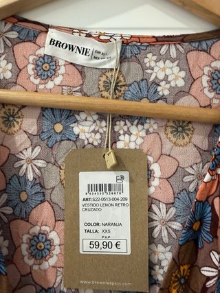 Vestido Brownie flores manga larga