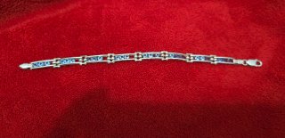Pulsera Plata 925 Ley con Circonitas Azules