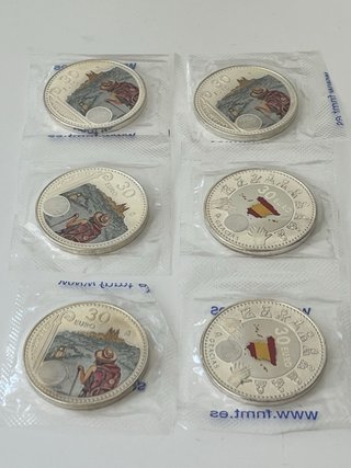Lote 6 monedas 30€ plata
