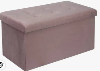 Pouf di stoccaggio rosa in velluto