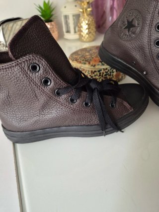 Converse All Star Piel Marrón/Negro
