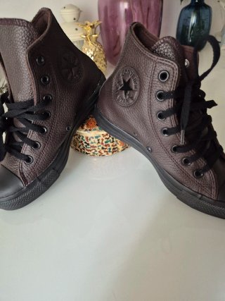 Converse All Star Piel Marrón/Negro