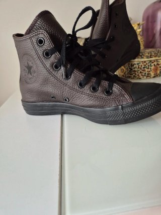 Converse All Star Piel Marrón/Negro