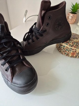 Converse All Star Piel Marrón/Negro