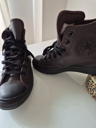 Converse All Star Piel Marrón/Negro