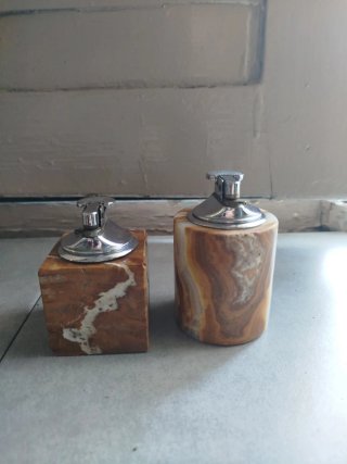 Coppia accendini onice vintage anni '50